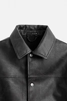 FAUX LEATHER WASHED JACKET