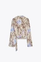 TOP CROISÉ TULLE IMPRIMÉ