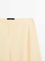 Pantalon tailleur en lin mélangé