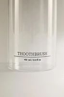 BOROSILICATE TOOTHBRUSH GLASS TEXT