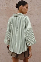 CHEMISE RAYURES MANCHES À REVERS