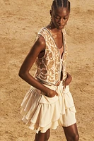 LIMITED EDITION EMBROIDERED STUDDED VEST