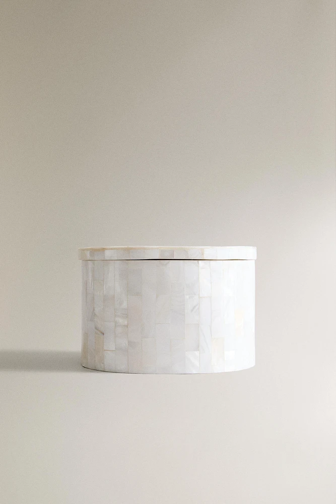 MOTHER-OF-PEARL-EFFECT BATHROOM JAR