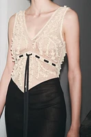 ROBE EN MATIÈRES VARIÉES STRUCTURE FANTAISIE