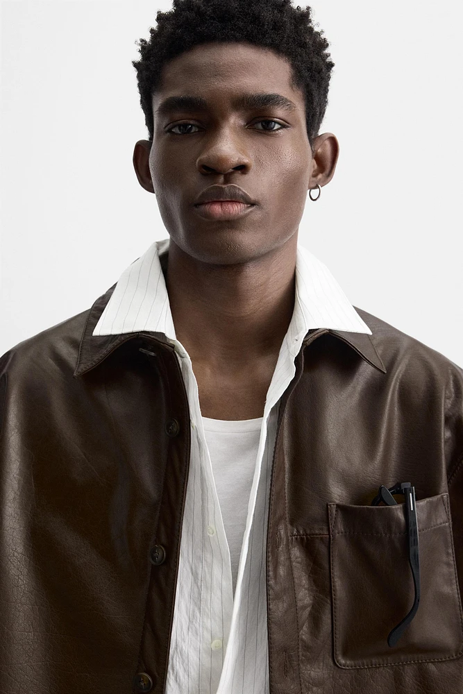 LEATHER OVERSHIRT