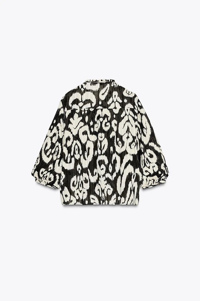 METALLIC THREAD PRINTED SHIRT