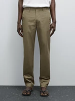 Pantalon tapered fit en coton mélangé