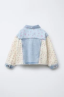 VESTE EN DENIM PATCHWORK FLEURS