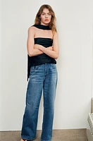 HIGH-WAISTED RELAXED OVERSIZE RIPPED JEANS