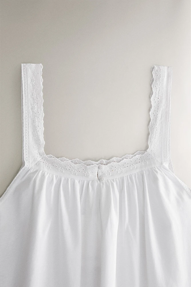 CHEMISE DE NUIT COTON DENTELLE