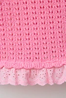 TOP EN MAILLE DENTELLE