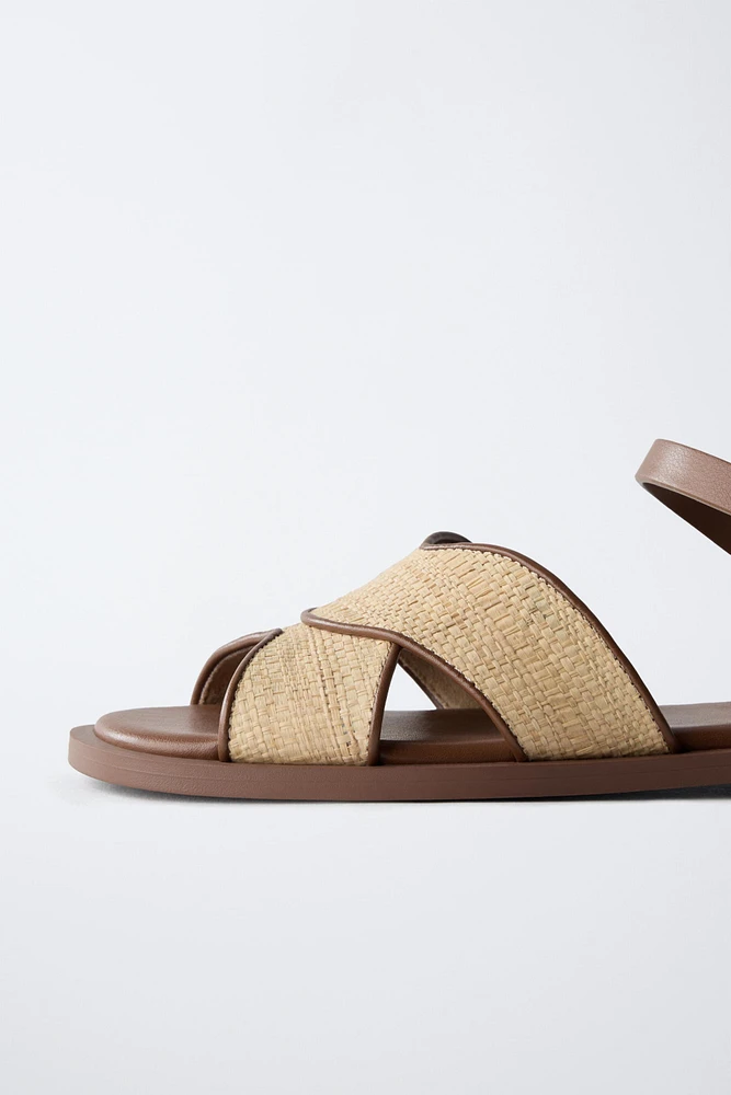 RAFFIA EFFECT SANDALS