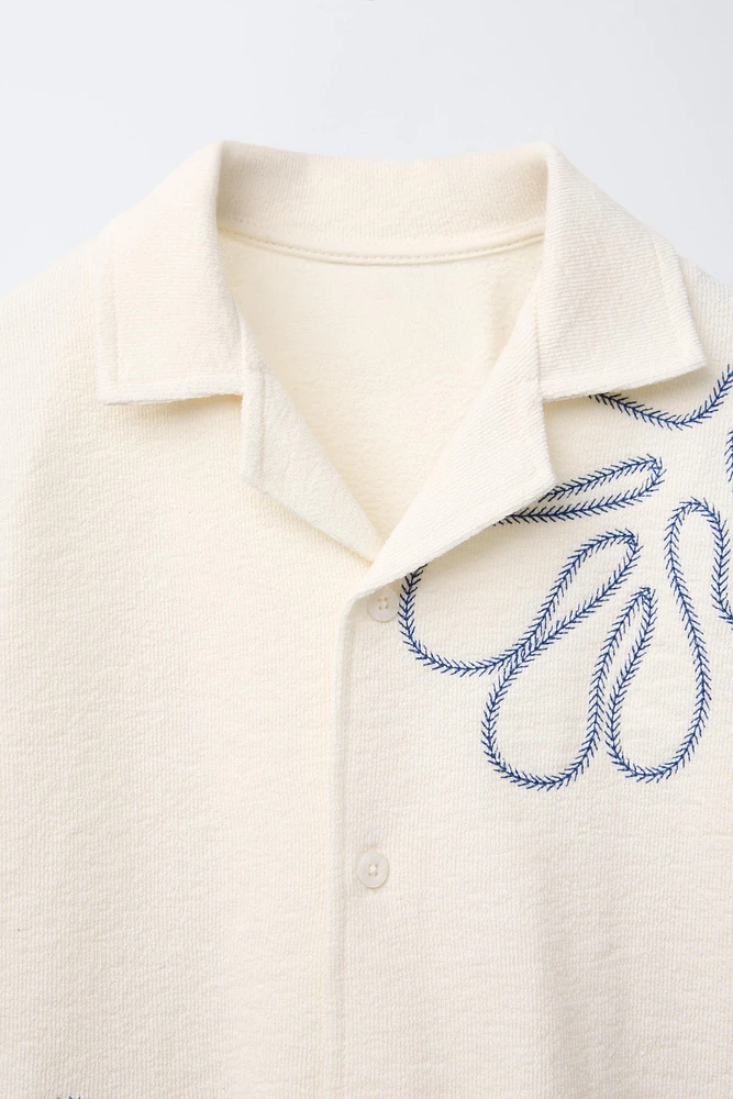 CHEMISE EN MAILLE FEUILLES