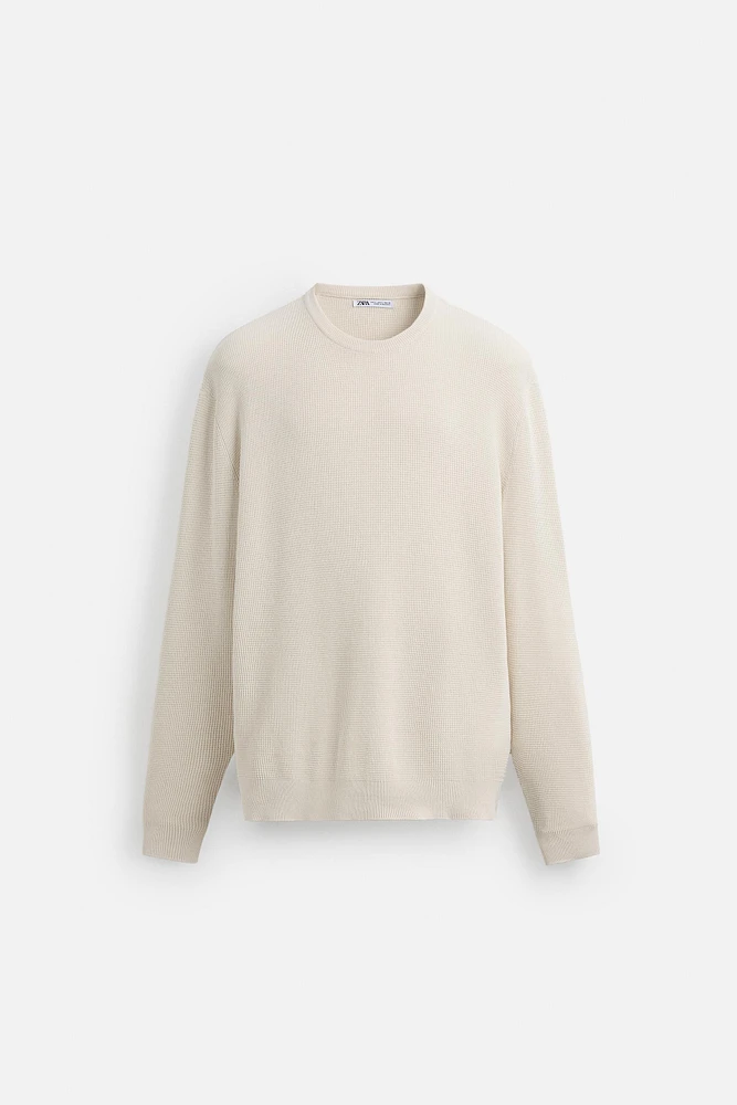 BASIC TEXTURED KNIT SWEATER