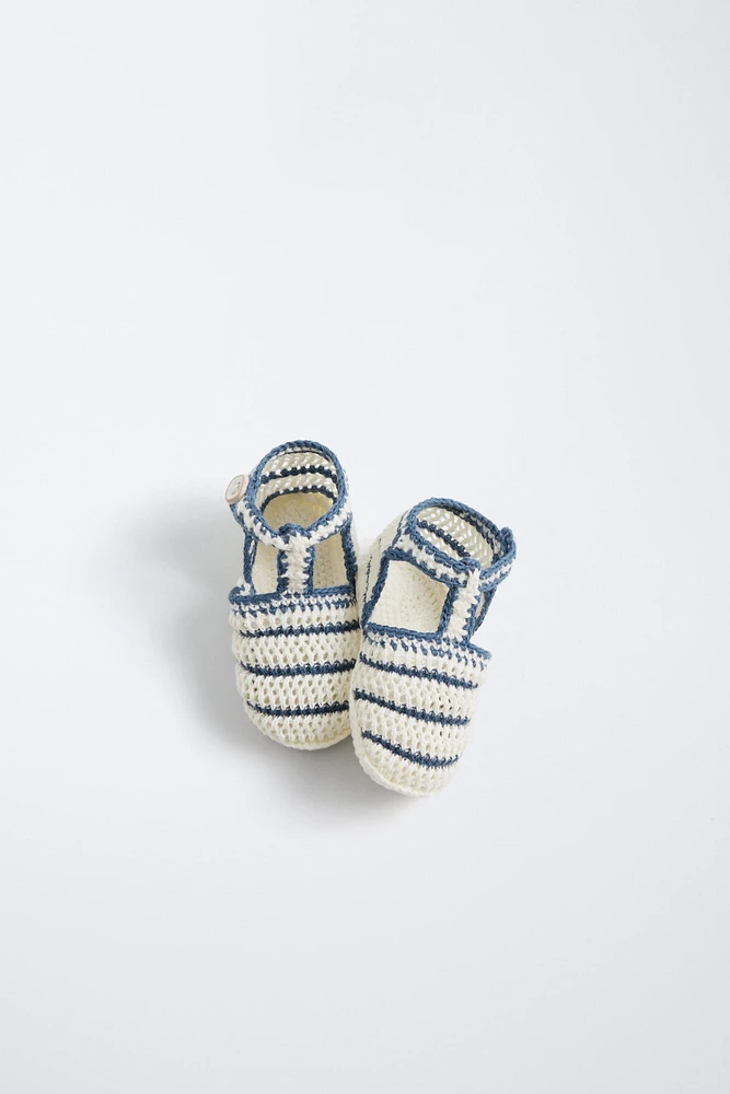 STRIPED COTTON BOOTIES