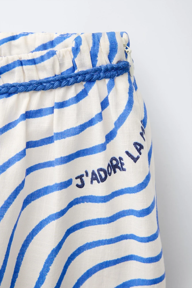 JUPE-SHORT BERMUDA IMPRIMÉE CORDE