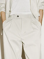 Cotton blend darted crepe trousers - Limited Edition