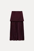 MIXED PLEATED KNIT SKIRT