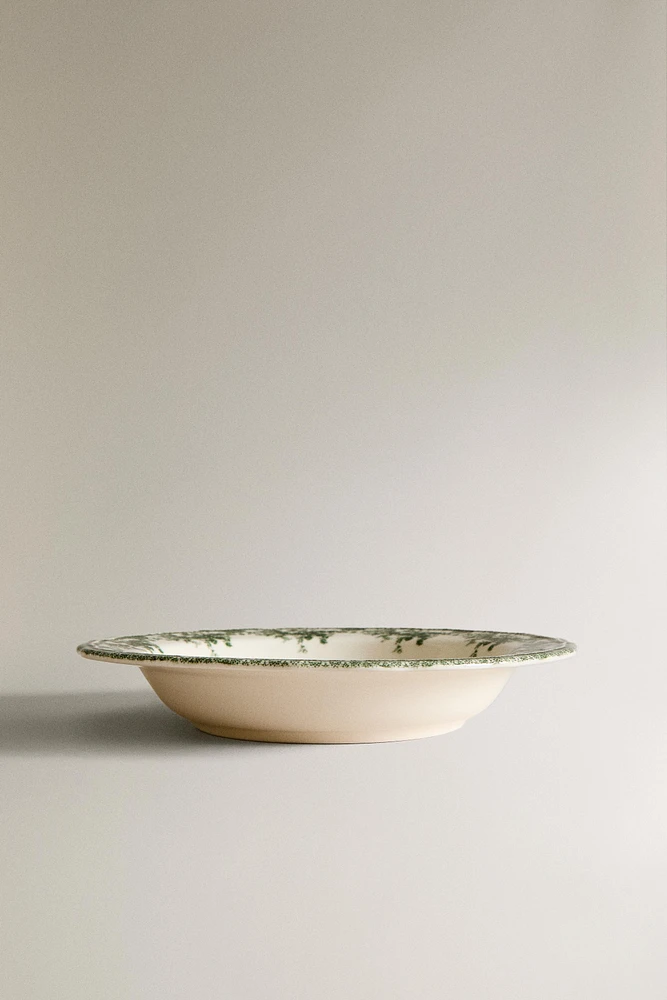 ASSIETTE CREUSE FAÏENCE FLORALE