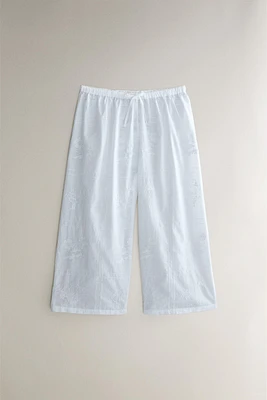 PANTALON COTON BRODERIES