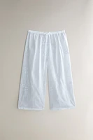 PANTALON COTON BRODERIES