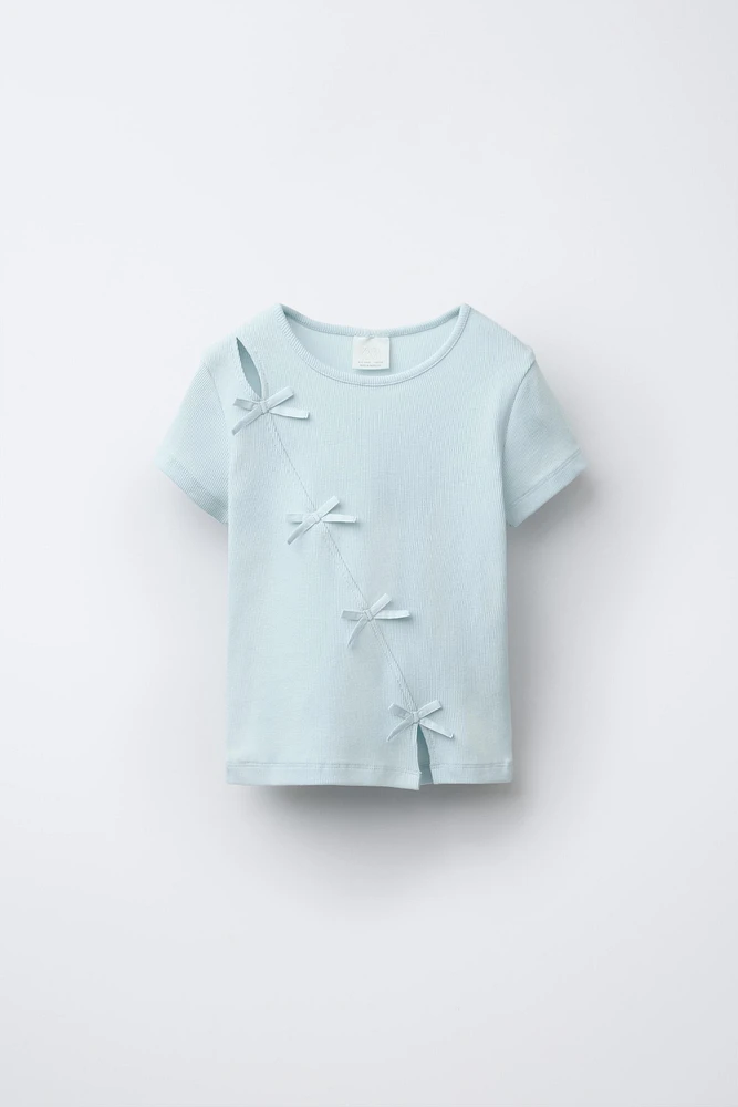 RIB BOW T-SHIRT