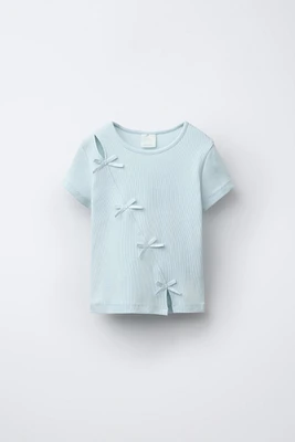 RIB BOW T-SHIRT