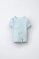 RIB BOW T-SHIRT