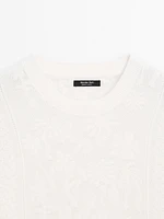 Cutwork lace sweater