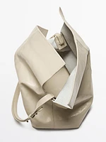 Sac flap craquelé en cuir nappa
