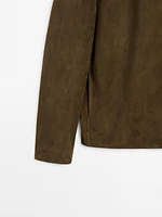 Veste légère courte en cuir et daim - Limited Edition