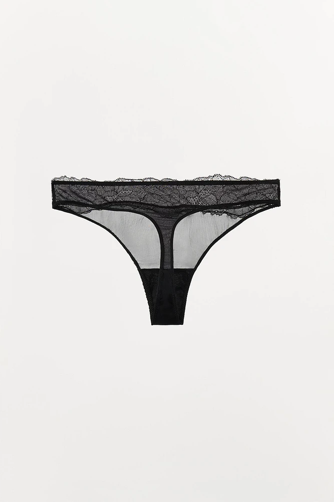 VISCOSE LACE THONG