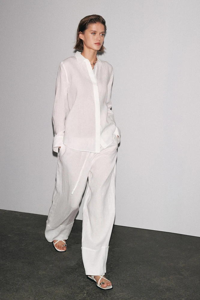 PANTALON LARGE 100 % LIN COLLECTION ZW