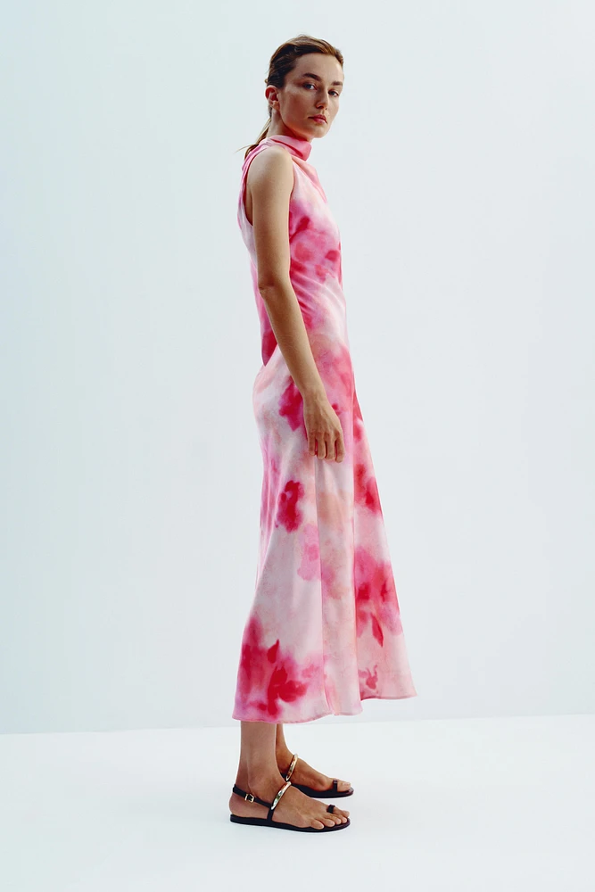 ROBE MIDI SATINÉE TIE & DYE