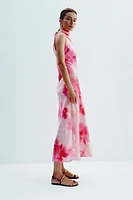 ROBE MIDI SATINÉE TIE & DYE