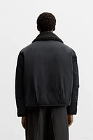 CONTRAST COLLAR PUFFER JACKET