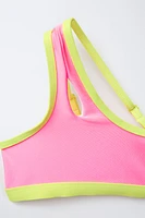 6-14 ANS/ BIKINI ASYMÉTRIQUE BRILLANT LISERÉS