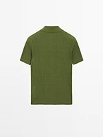 Pull polo en maille de coton