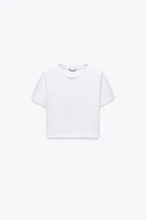 CROPPED STRETCH T-SHIRT