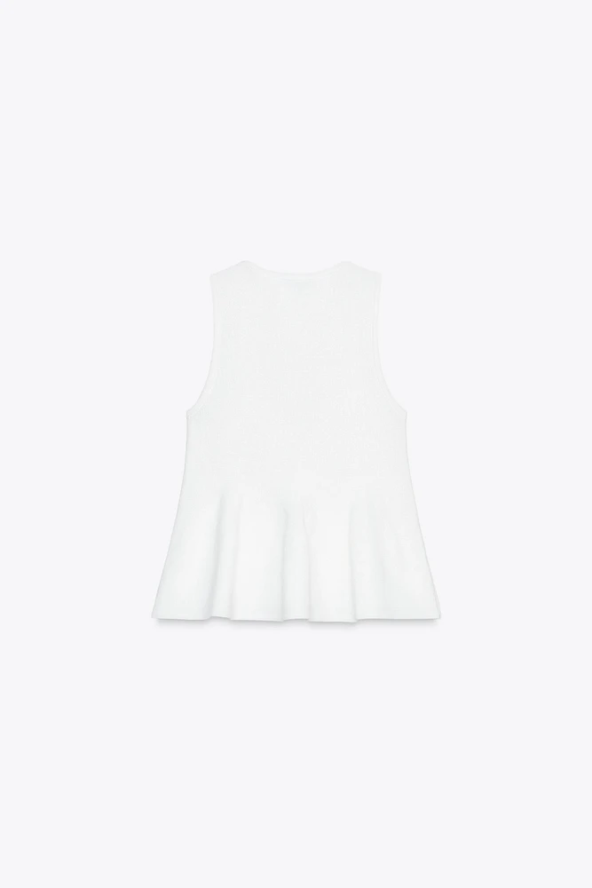 TOP EN MAILLE PÉPLUM