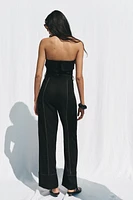LINEN STRAPLESS JUMPSUIT