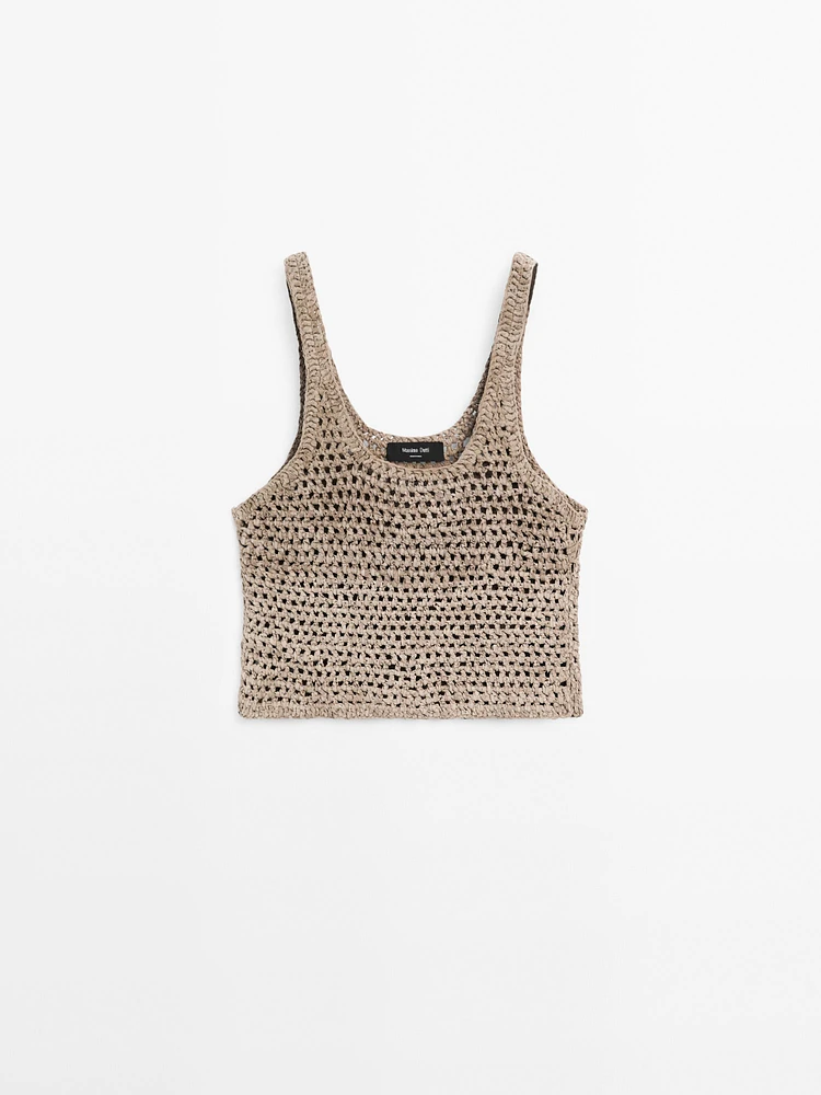 Braided suede leather top