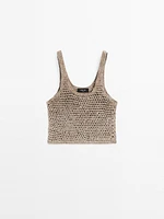 Braided suede leather top