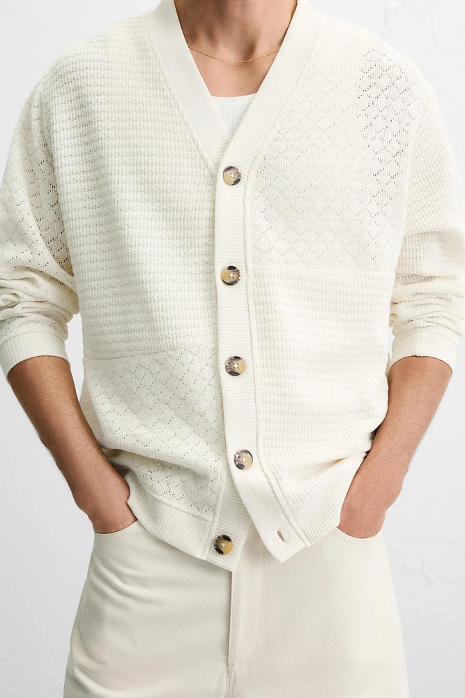 GILET JACQUARD COMBINÉ