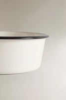 ENAMELED PET FOOD BOWL WITH TRIM