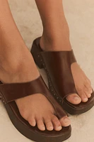 SANDALES PLATEFORMES EN CUIR
