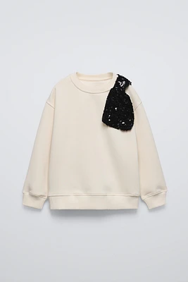 SEQUIN BOW SWEATSHIRT