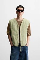 GILET SANS MANCHES MATELASSÉ DÉLAVÉ