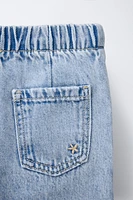 WIDE LEG DRAWSTRING JEANS