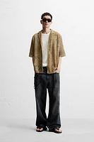 ABSTRACT PRINT KNIT SHIRT
